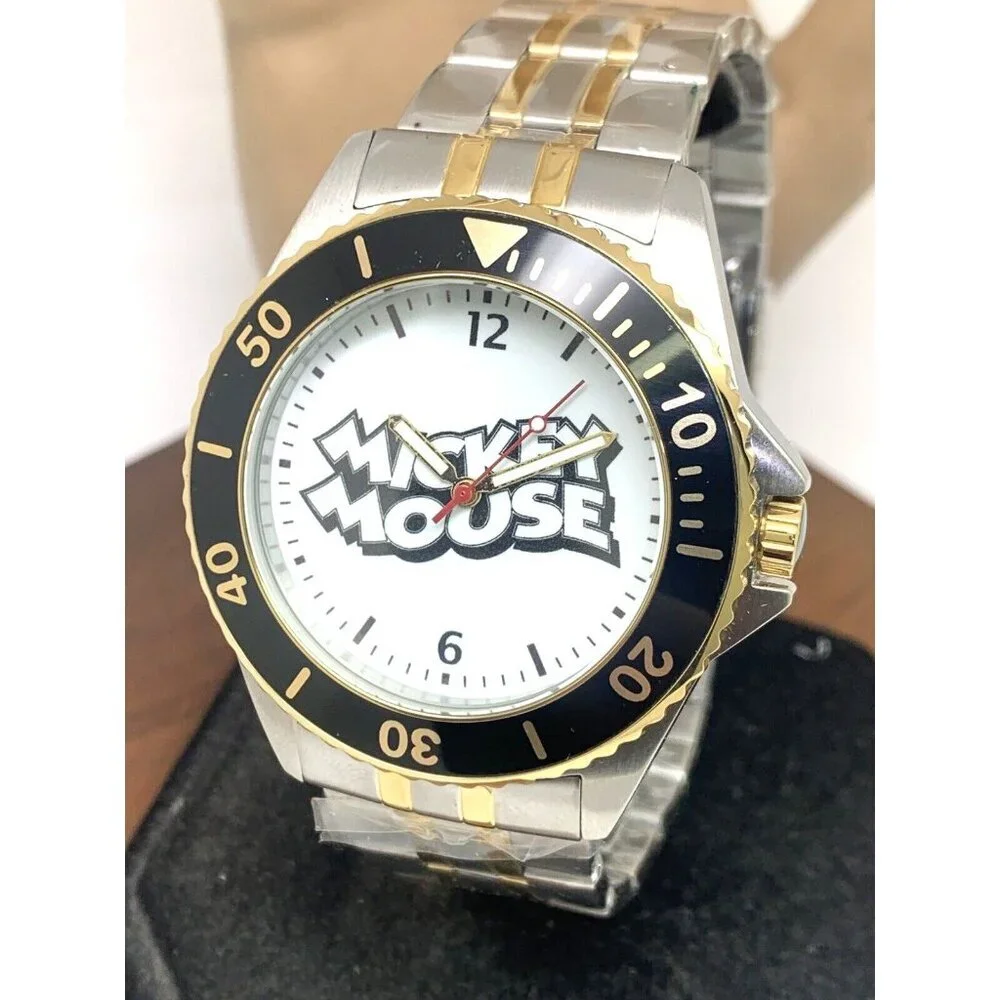 Disney Mickey Mouse Men's Watch WDS000695 Quartz Two Tone Stainless Steel 43mm